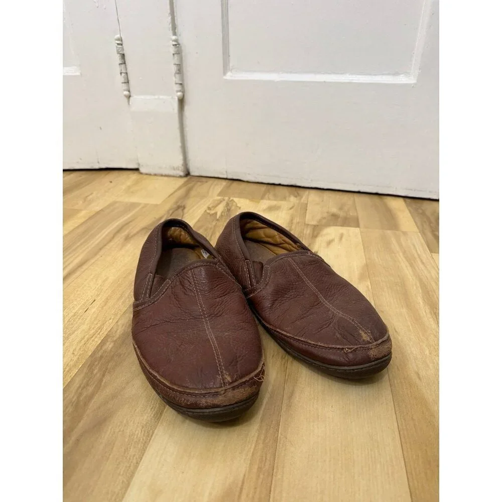 L.L.Bean Men’s Brown Leather Slip-On Shoes Size 11